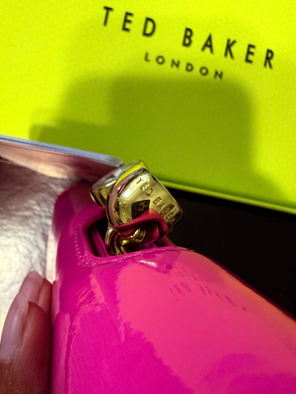 NWT IN BOX The Ted Baker Elador Crinkle Patent Bobble Matinee - Picture 15 of 16